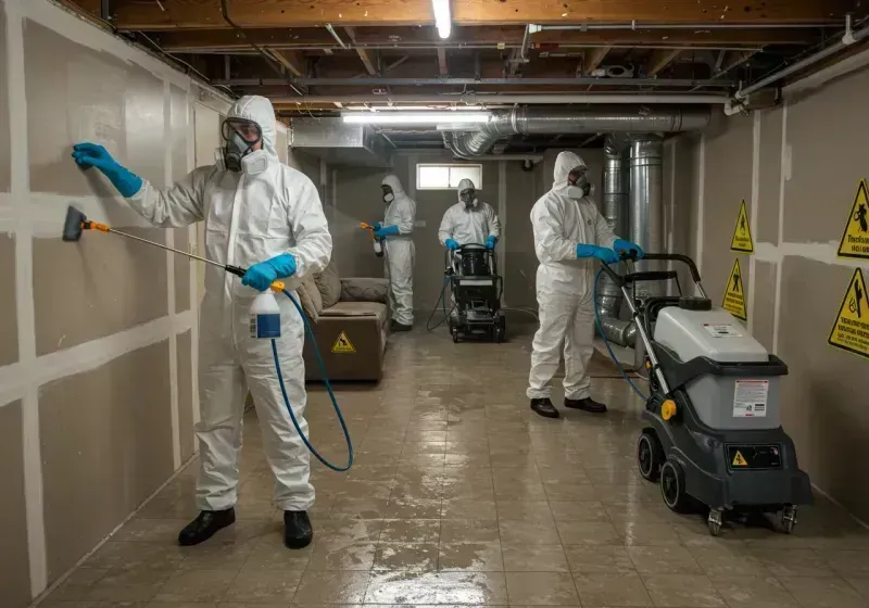 Basement Moisture Removal and Structural Drying process in Portsmouth, VA